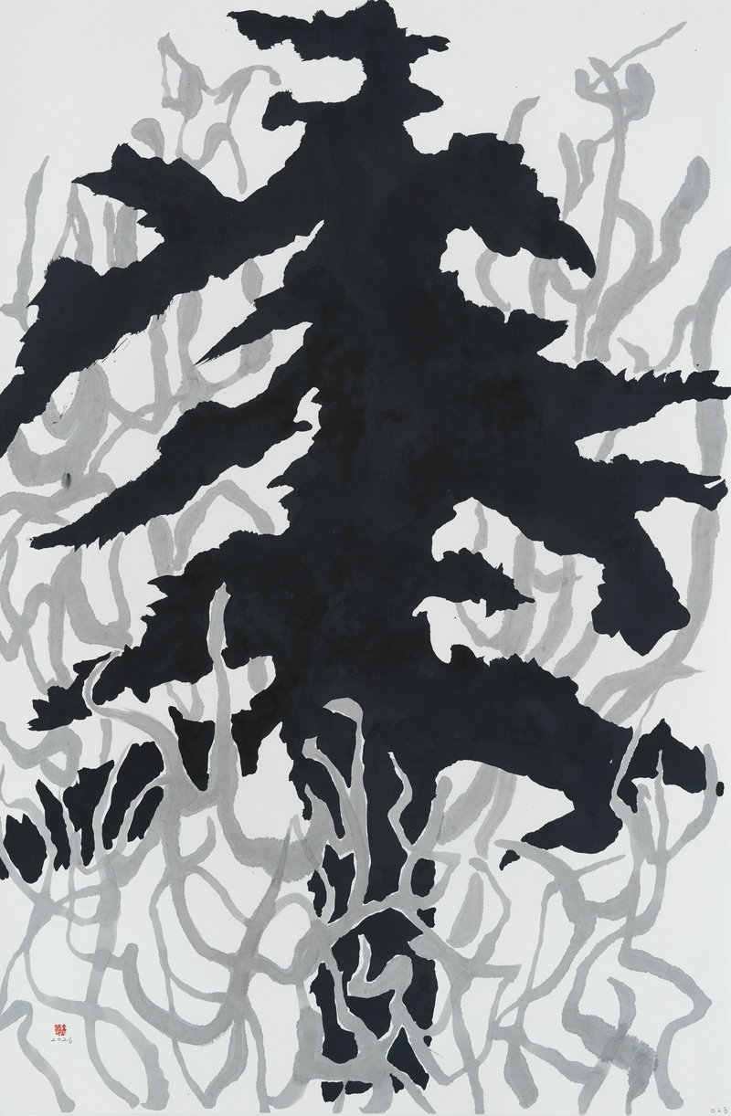 장병언, structure landscape 023, ink_on_paper, painting, 2026